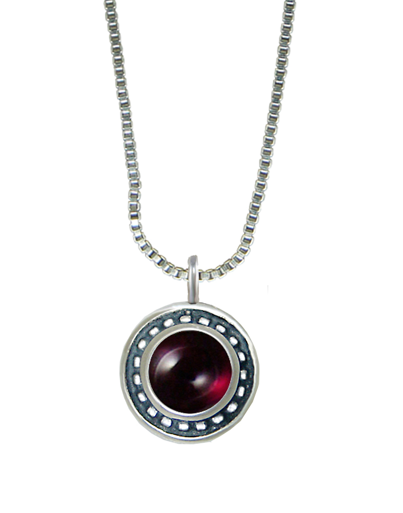 Sterling Silver Little Garnet Pendant Necklace